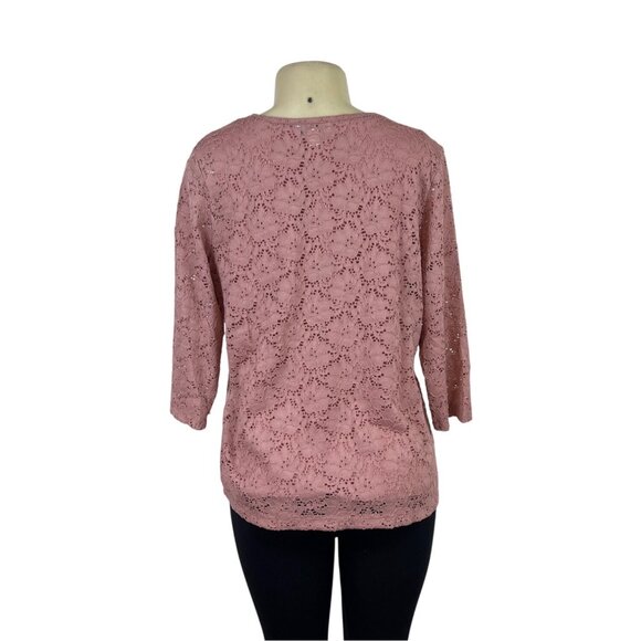 D&co. Women's 2-Piece Dusty Pink Lace Overlay & Sleeveless Tank Set Sz S - Picture 3 of 10